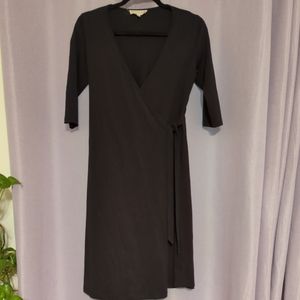 Synergy Black organic wrap dress eco-friendly hippie minimalist NWOT